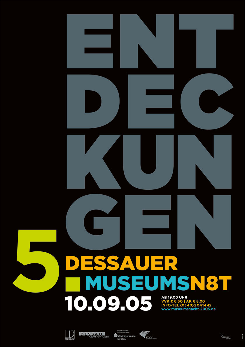 Entdeckungen – Plakat zur 5. Dessauer Museumsnacht