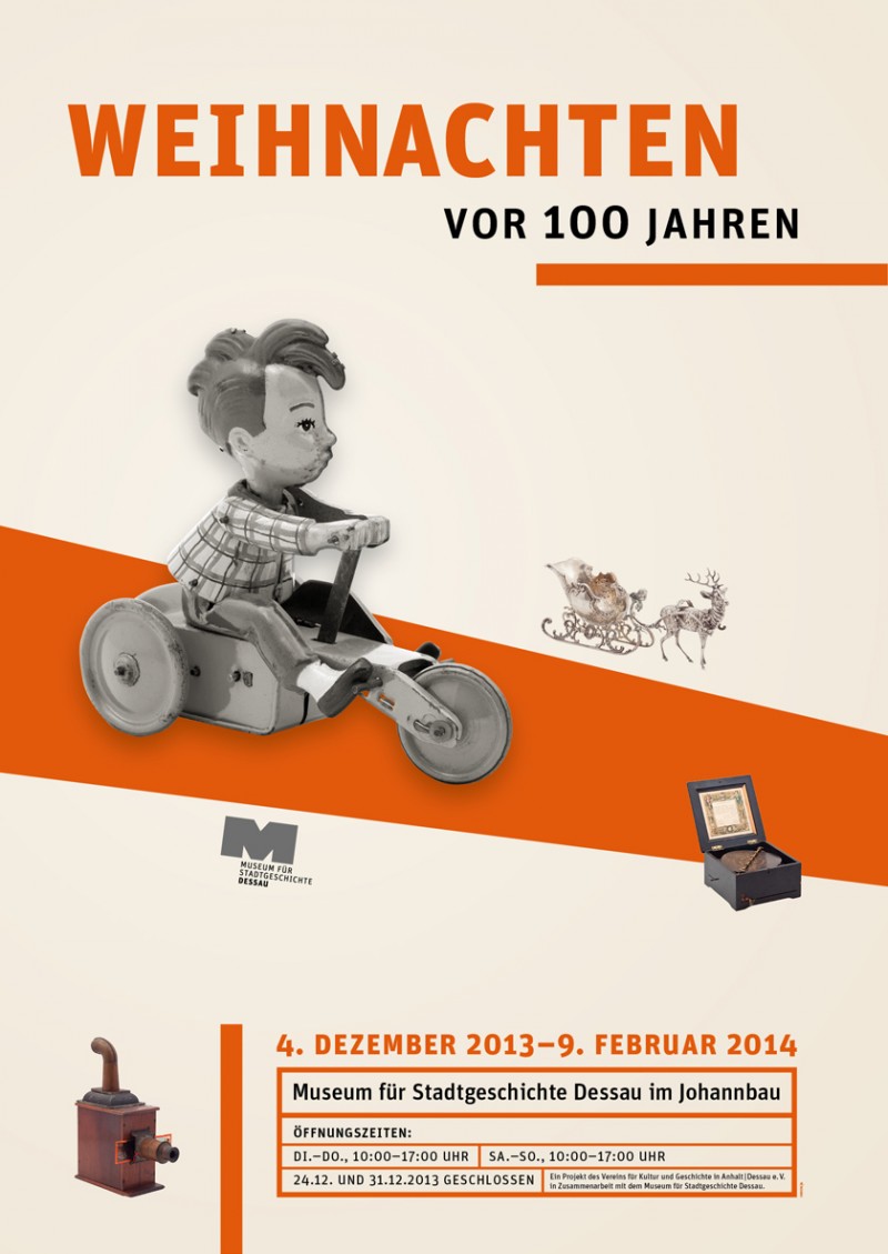 Plakat zur Ausstellung »Weihnachten vor 100 Jahren« (Entwurf: Team VIERZIG A, Dessau), Museum für Stadtgeschichte Dessau