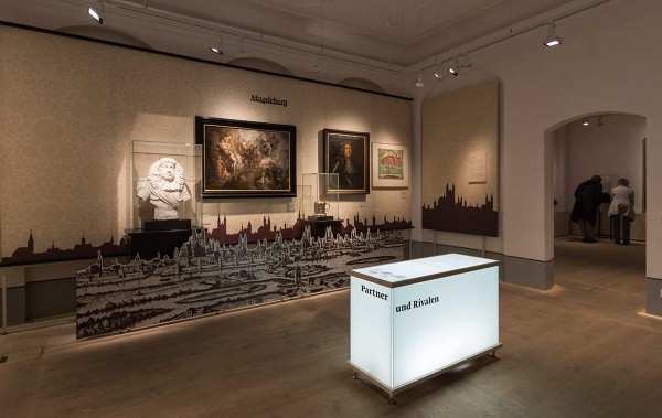 Preußen und Sachsen. Szenen einer Nachbarschaft – Erste Brandenburgische Landesausstellung, Schloss Doberlug, 2014, Szene 1 – Partner und Rivalen (Magdeburg)