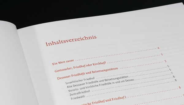 Erkundungen auf dem Dessauer Friedhof 3: Inhaltsverzeichnis